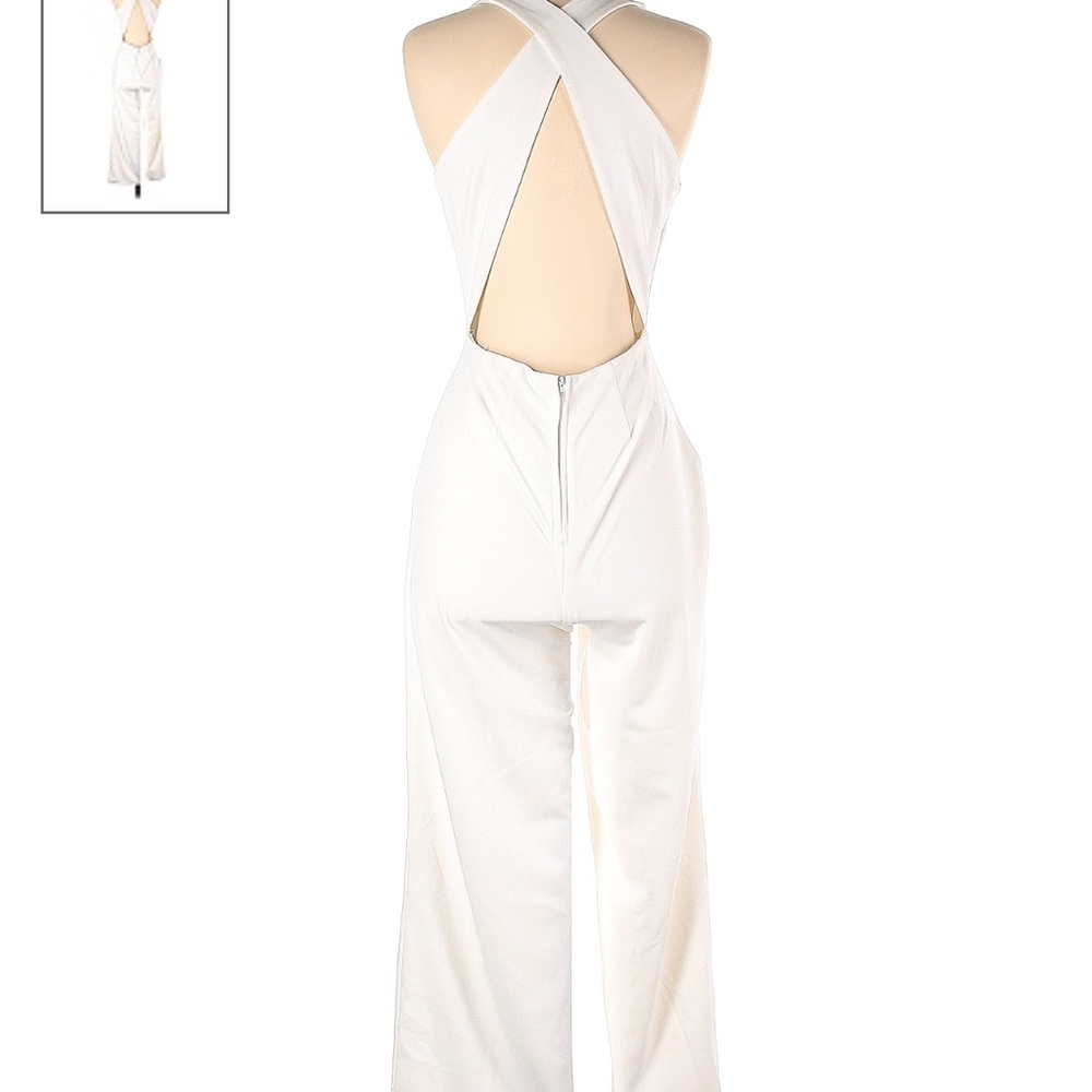 White jumpsuit cross cross perfect for bridal events